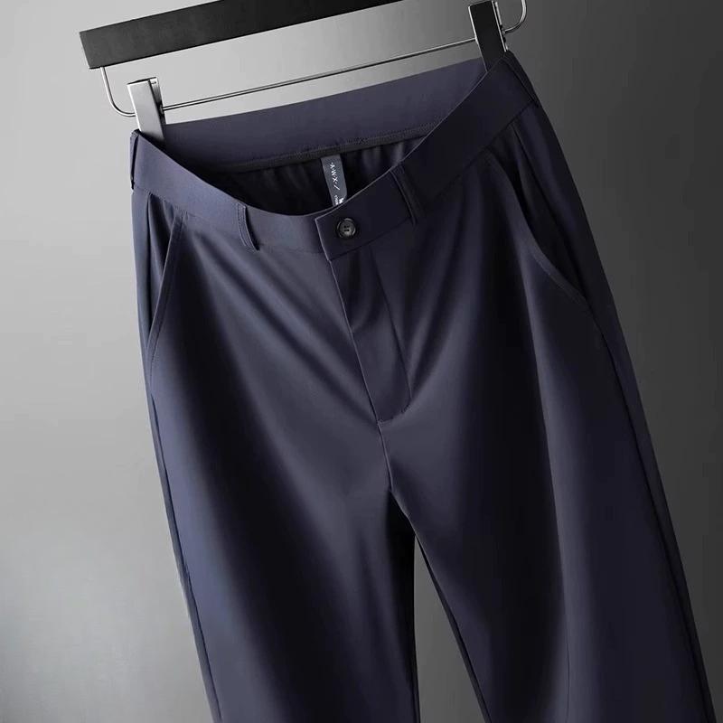 Summer Ultrathin Ice Silk Business Pants Men Elastic Waist Classic Work Casual Office Formal Trousers Plus Size 40 28 синій
Summer Ultrathin Ice Silk Business Pants Men Elastic Waist Classic Work Casual Office Formal Trousers Plus Size 40 28 синій