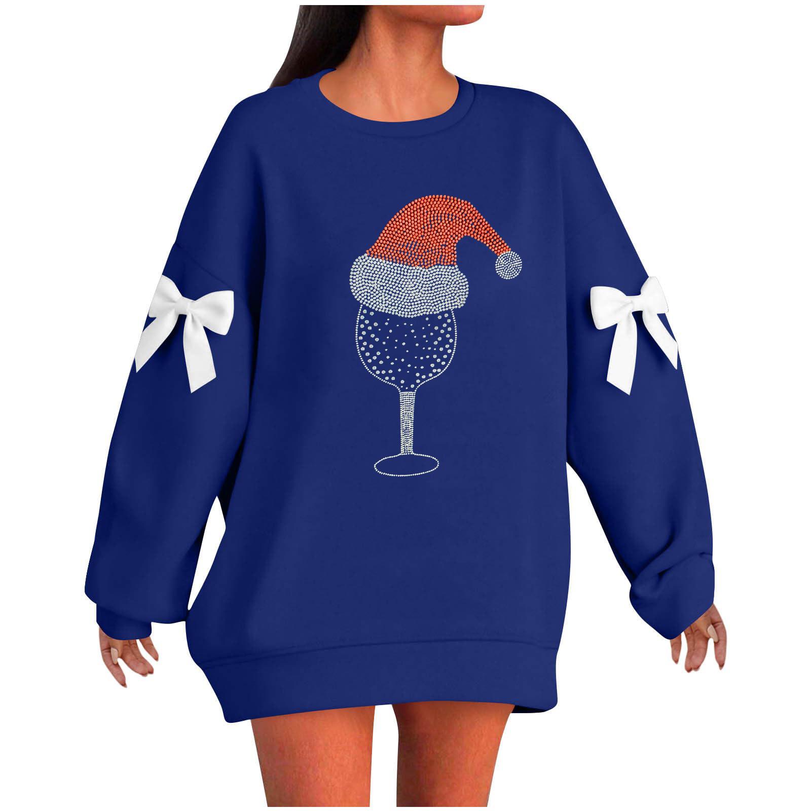 Ladies Christmas Printed Bow Round Neck Long Sleeved Loose Pullover Sweater Sweatshirt Top L
Ladies Christmas Printed Bow Round Neck Long Sleeved Loose Pullover Sweater Sweatshirt Top L