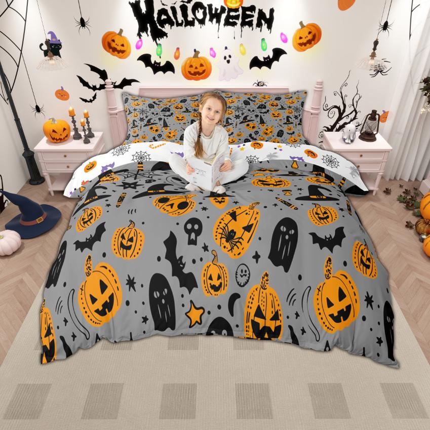 Homewish Halloween Theme Duvet Cover Set For Boys Girls 2Pcs/3Pcs Cartoon Pumpkin Bat Bedding Creepy Grave Print Bed Set EU Single(135*200cm)3pcs
Homewish Halloween Theme Duvet Cover Set For Boys Girls 2Pcs/3Pcs Cartoon Pumpkin Bat Bedding Creepy Grave Print Bed Set EU Single(135*200cm)3pcs