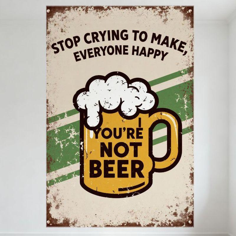 Vintage Stop Crying to Make Everyone Happy Metal Tin Sign with Beer Mug Illustration - Retro Rustic Wall Decor for Bar Man Cave 20x30cm(7.8x11.8inch)
Vintage Stop Crying to Make Everyone Happy Metal Tin Sign with Beer Mug Illustration - Retro Rustic Wall Decor for Bar Man Cave 20x30cm(7.8x11.8inch)