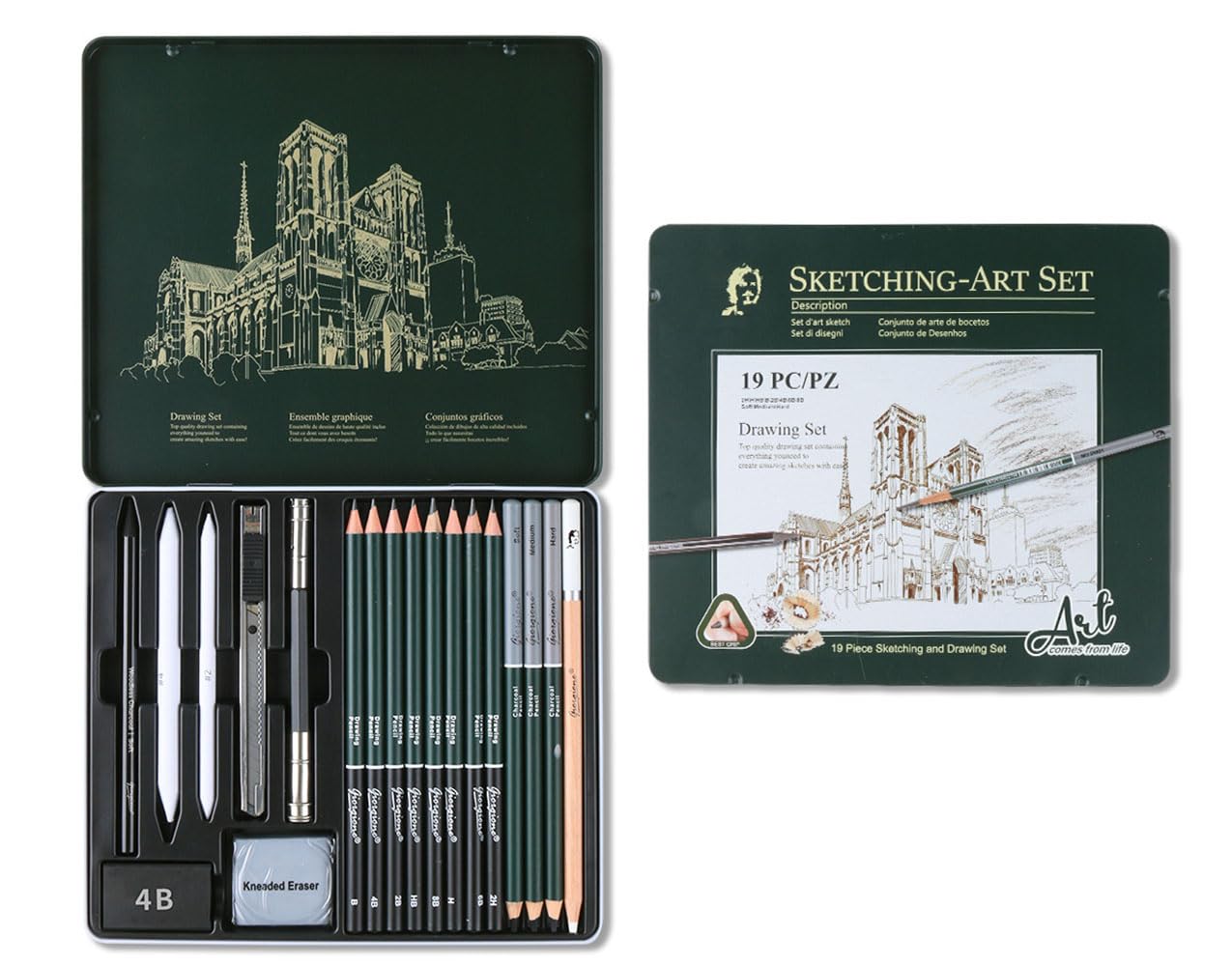 Roseelf Карандаши для рисования 19 карандашей для и рисования в металлическом футляре с углем, блендером и черно-белыми угольными карандашами для и Идеально для начинающих
Roseelf Карандаши для рисования 19 карандашей для и рисования в металлическом футляре с углем, блендером и черно-белыми угольными карандашами для и Идеально для начинающих