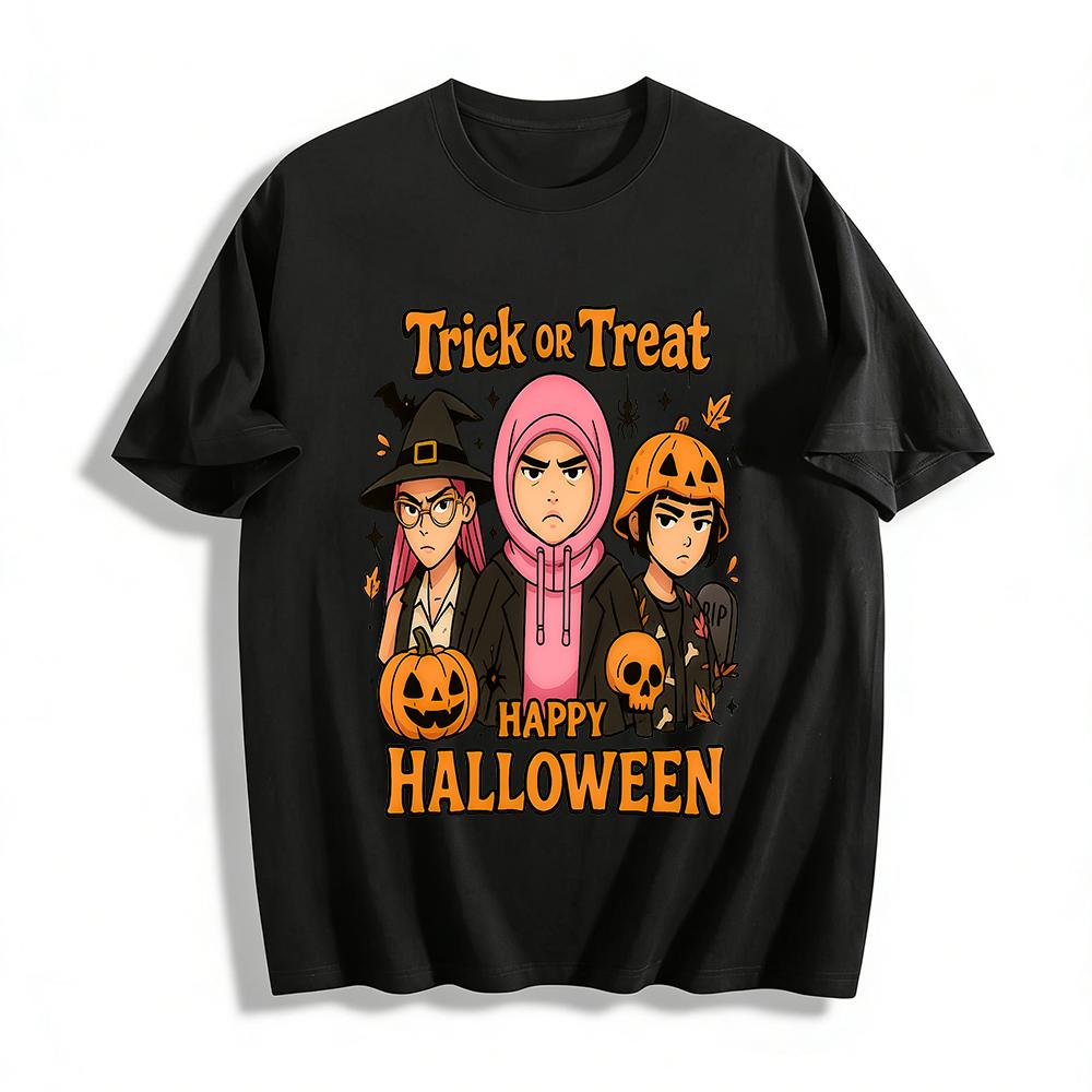 Trick Or Treat Halloween T-Shirt Grumpy Trio Print Casual Top For Kids Adults Pure cotton T-shirt XXS
Trick Or Treat Halloween T-Shirt Grumpy Trio Print Casual Top For Kids Adults Pure cotton T-shirt XXS