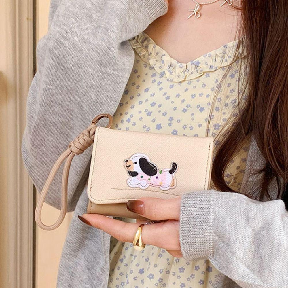 Embroidery Cute Puppy Short Wallet Korean Style Card Holder Fashion Folding Purse Student чорний
Embroidery Cute Puppy Short Wallet Korean Style Card Holder Fashion Folding Purse Student чорний
