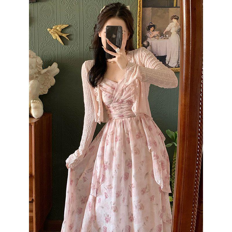 Women s Summer Floral Camisole Dress Set: Ruffled, Sun Protection Cardigan, Patchwork, Cinched Waist, Long Dress S (recommended 40-45kg)
Women s Summer Floral Camisole Dress Set: Ruffled, Sun Protection Cardigan, Patchwork, Cinched Waist, Long Dress S (recommended 40-45kg)