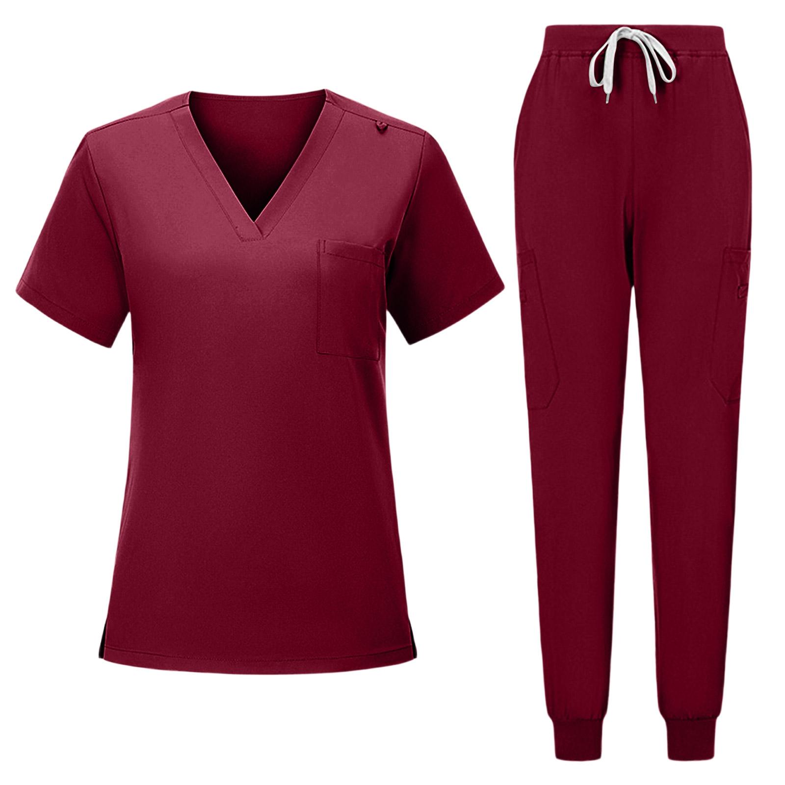 Women s Short Sleeved Color Round Neck Pocket Top Pants Work Clothes Two Piece Set XL винний
Women s Short Sleeved Color Round Neck Pocket Top Pants Work Clothes Two Piece Set XL винний