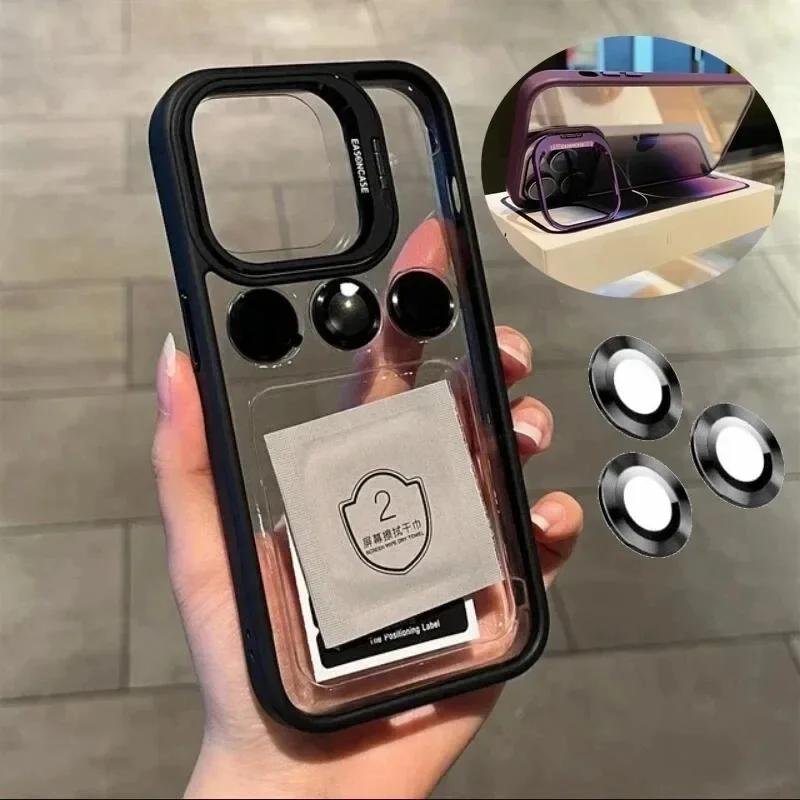 Luxury Bracket Transparent Phone Case For iPhone 15 16 14 13 Pro Max 16 Plus With Holder Camera Lens Protector Shockproof Cover For iphone15Pro
Luxury Bracket Transparent Phone Case For iPhone 15 16 14 13 Pro Max 16 Plus With Holder Camera Lens Protector Shockproof Cover For iphone15Pro