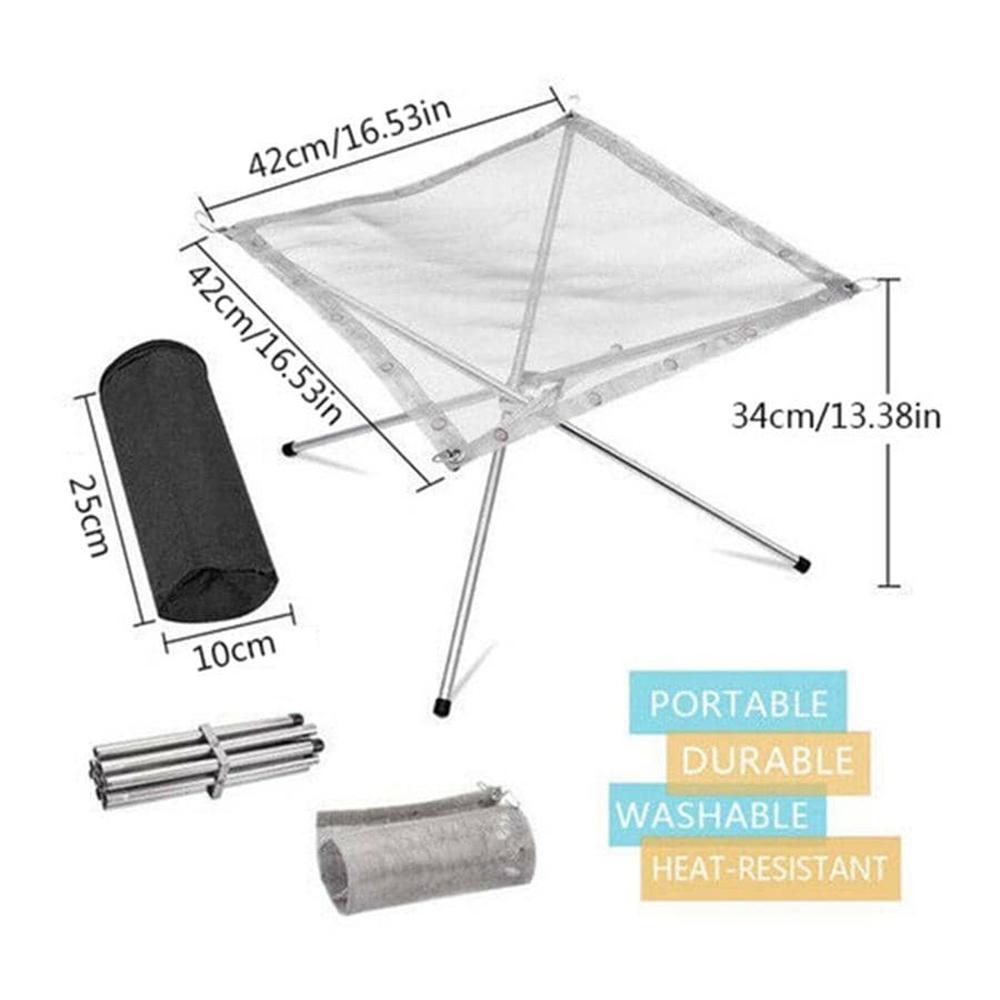 Outdoor BBQ Bonfire Rack Portable Camping Fire Pit Grill Stainless Steel Mesh Fire Pit Wood Stove Stand Foldable Fire Frame Rack
Outdoor BBQ Bonfire Rack Portable Camping Fire Pit Grill Stainless Steel Mesh Fire Pit Wood Stove Stand Foldable Fire Frame Rack