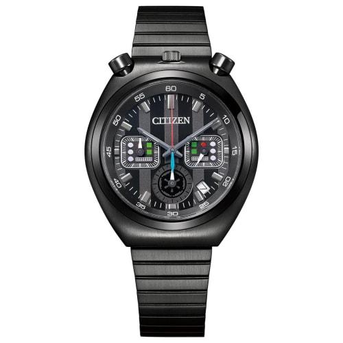 Citizen Record Label Tsuno Chrono Star Wars Darth Vader Watch AN3669-52E, available exclusively at select retailers.
Citizen Record Label Tsuno Chrono Star Wars Darth Vader Watch AN3669-52E, available exclusively at select retailers.