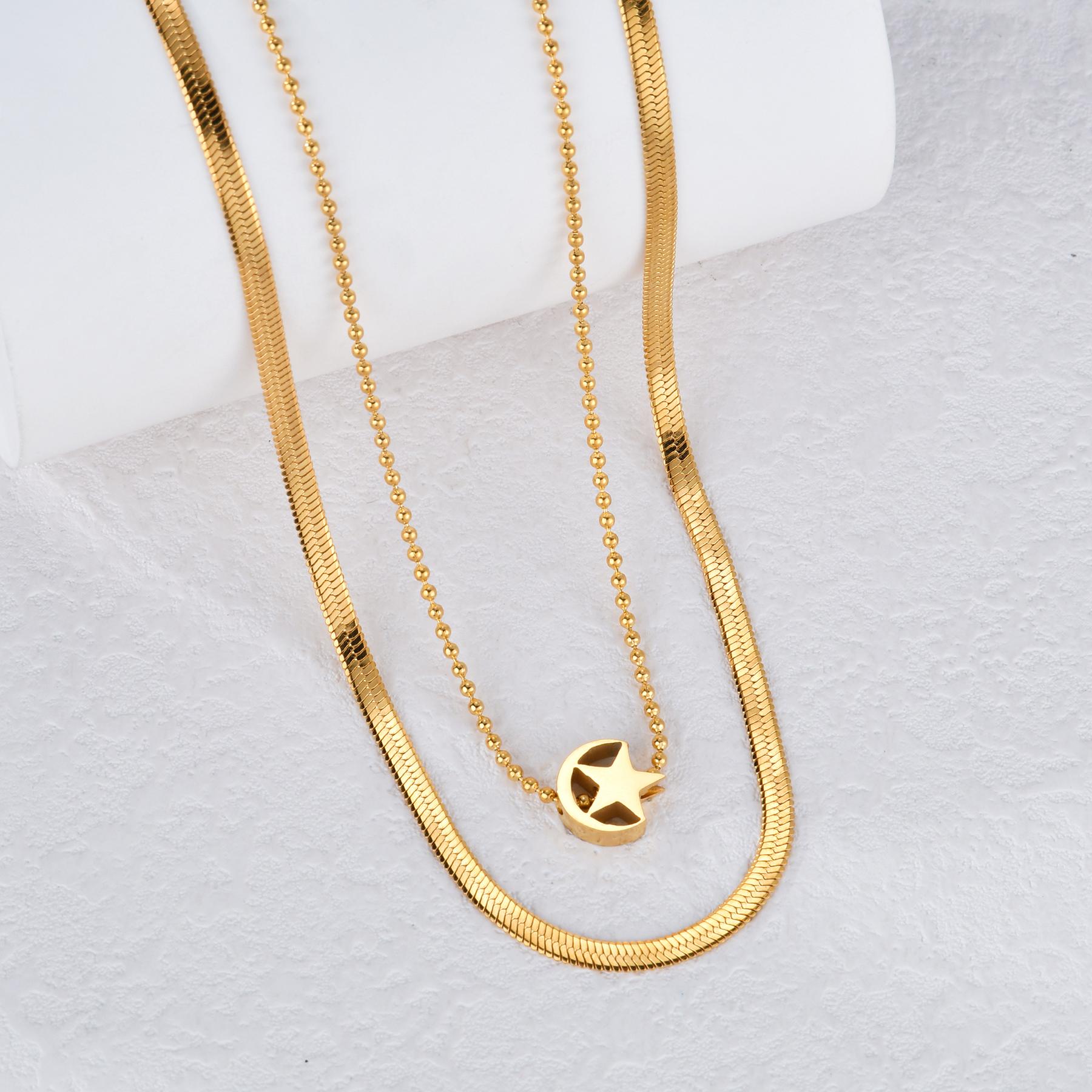 Atoztide Fashion Gold Color Double Layers Necklace For Women Stainless Steel Moon Star Pendant Blade Chain Jewelry Accessories звезда
Atoztide Fashion Gold Color Double Layers Necklace For Women Stainless Steel Moon Star Pendant Blade Chain Jewelry Accessories звезда