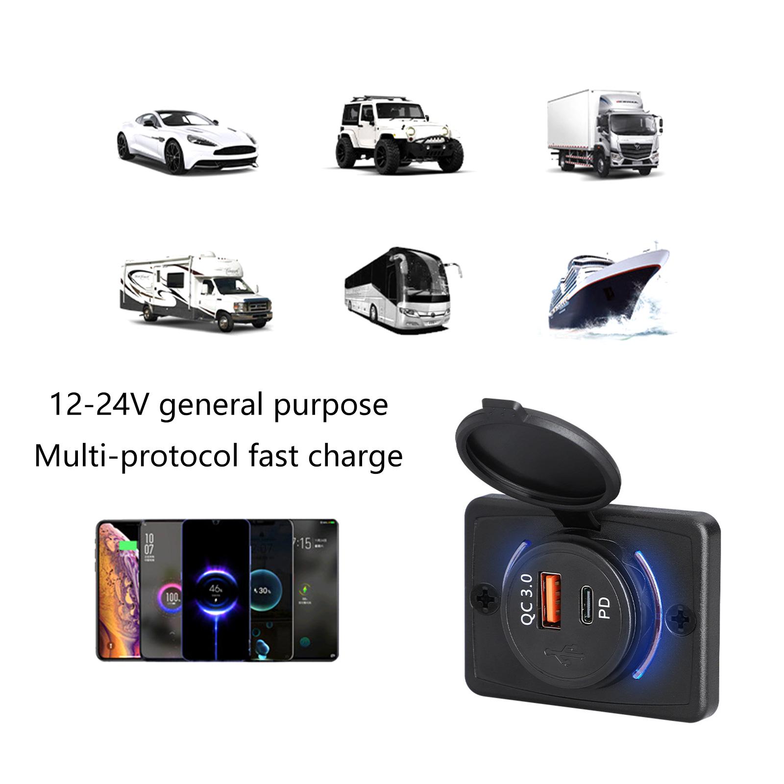 Панель розеток USB 12 В 24 В с водонепроницаемой крышкой PD18W Type C с быстрой зарядкой USB 18 Вт Автомобильные зарядные устройства для автомобилей и лодок
Панель розеток USB 12 В 24 В с водонепроницаемой крышкой PD18W Type C с быстрой зарядкой USB 18 Вт Автомобильные зарядные устройства для автомобилей и лодок