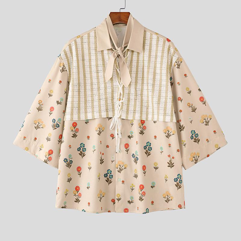 INCERUN Summer Men Lapel Neck Short Sleeve Floral Print Lace Patchwork Casual Hawaiian Shirts 5XL хакі
INCERUN Summer Men Lapel Neck Short Sleeve Floral Print Lace Patchwork Casual Hawaiian Shirts 5XL хакі