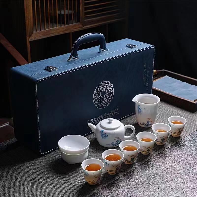 Vintage Hand-painted Mutton Fat Jade Ceramic Kung Fu Tea Set
Vintage Hand-painted Mutton Fat Jade Ceramic Kung Fu Tea Set