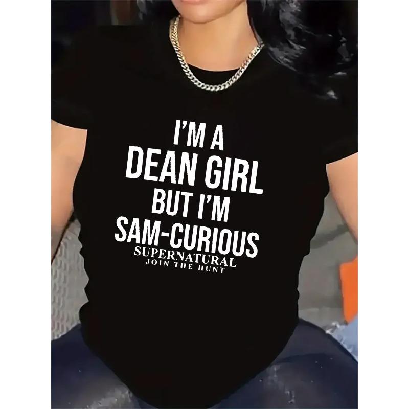 European Size Women s Supernatural TV Show T-Shirt - I m a Dean But I m Sam-Curious White Text Print, Dean & Sam Winchester Fan Apparelns 4XL чорний
European Size Women s Supernatural TV Show T-Shirt - I m a Dean But I m Sam-Curious White Text Print, Dean & Sam Winchester Fan Apparelns 4XL чорний