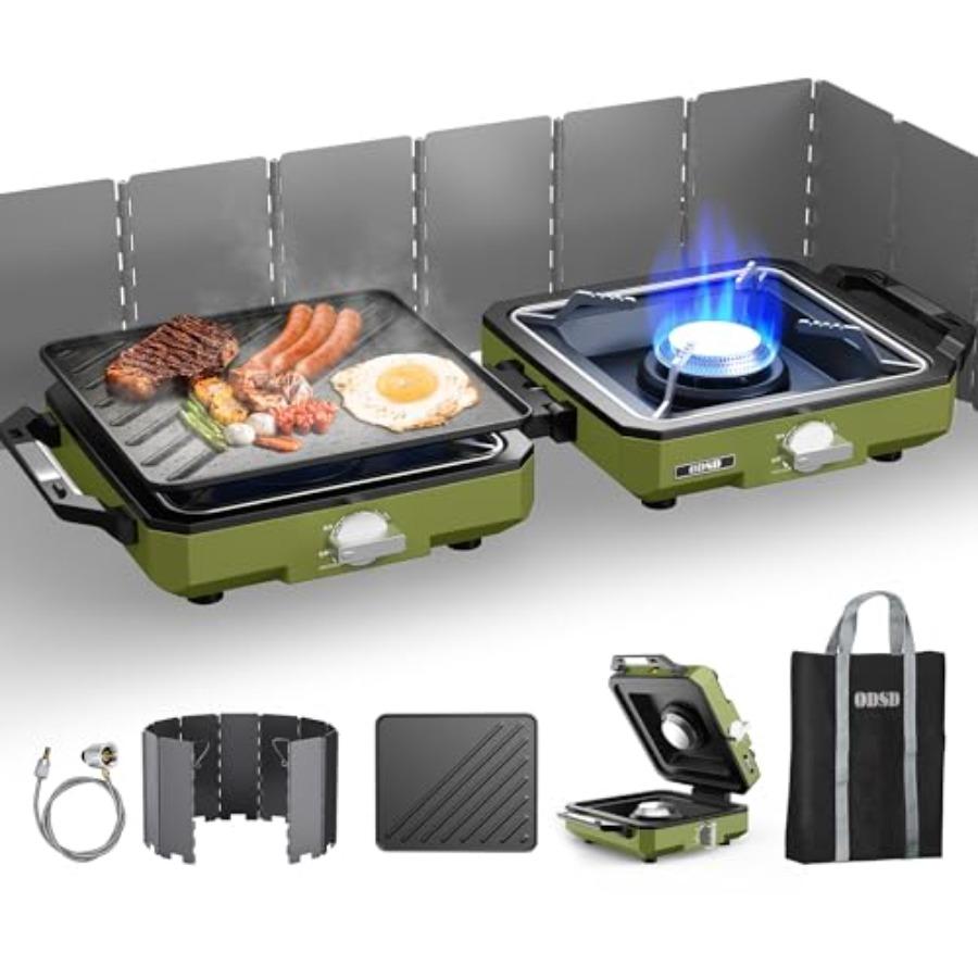 2 Burner Camping Stove with Windshield 20000 BTU Propane Camp Stove Portable Folding Gas Stove Camping Essentials Gear Includes зелёный
2 Burner Camping Stove with Windshield 20000 BTU Propane Camp Stove Portable Folding Gas Stove Camping Essentials Gear Includes зелёный