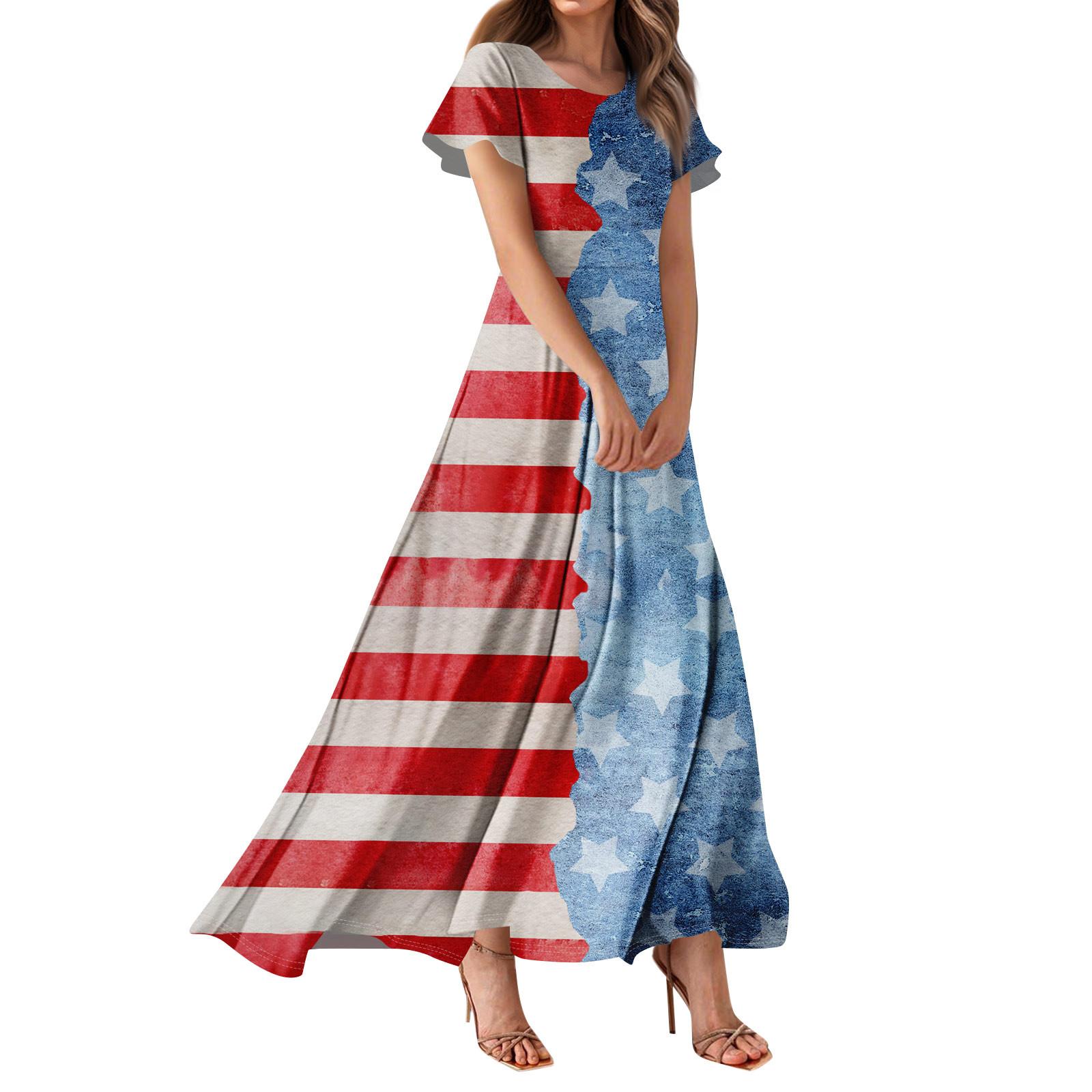 Женское повседневное платье с принтом флага Дня независимости и короткими рукавами с высокой талией L
Женское повседневное платье с принтом флага Дня независимости и короткими рукавами с высокой талией L