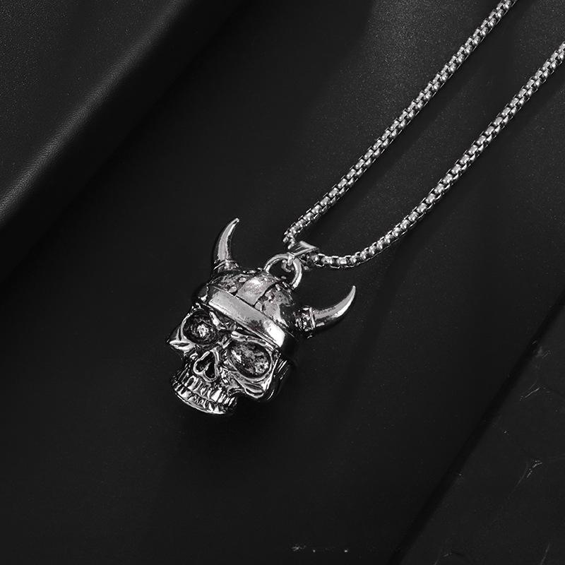 New Fashionable Personalized Trendy Simple Mens Sheep Horn Skull Bell Necklace Pendant
New Fashionable Personalized Trendy Simple Mens Sheep Horn Skull Bell Necklace Pendant
