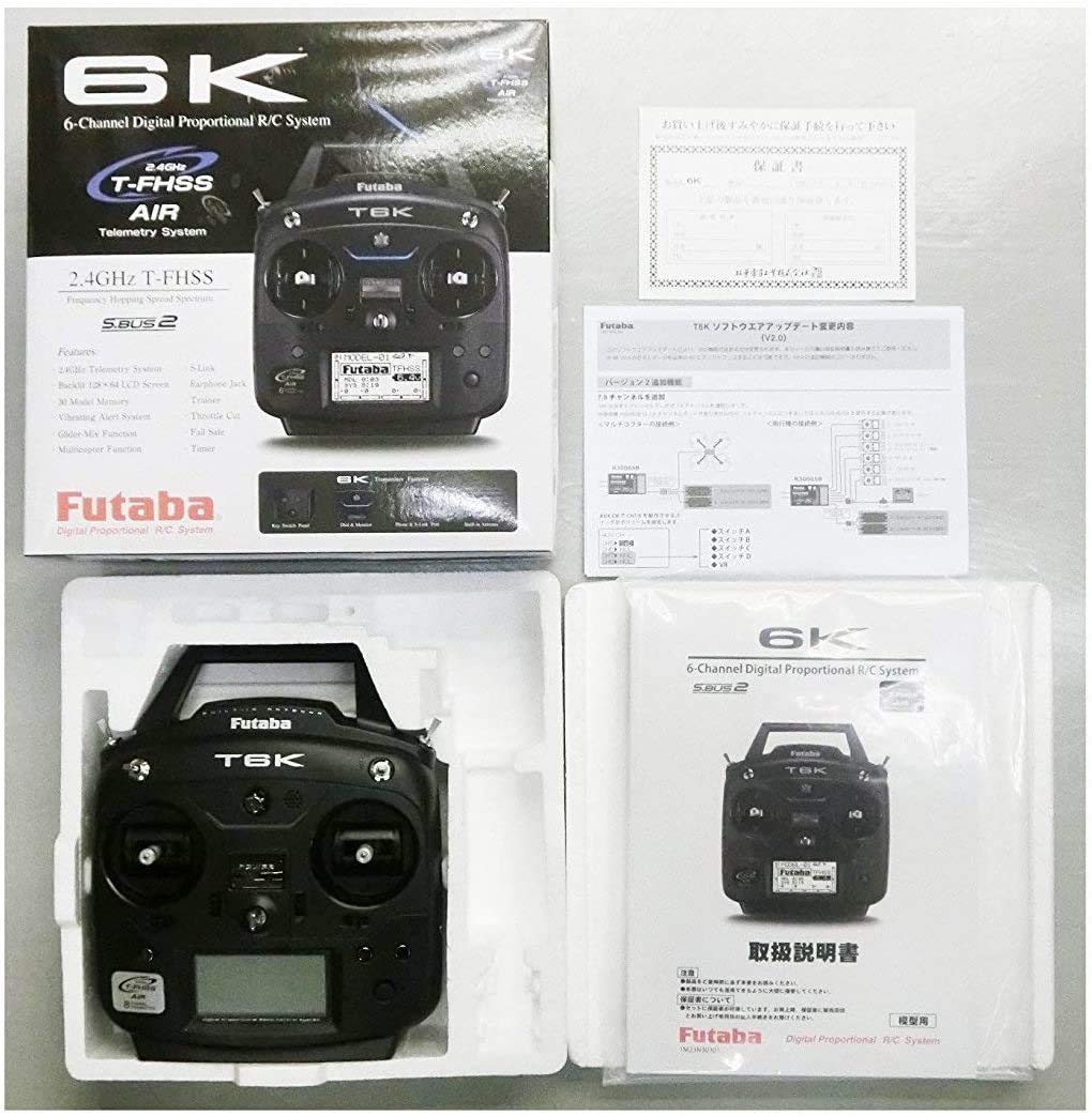 FUTABA 6K ver3S helicopter single transmitter battery Mode 2 left throttle specification compatible (dry specification) = T-FHSS & S-FHSS
FUTABA 6K ver3S helicopter single transmitter battery Mode 2 left throttle specification compatible (dry specification) = T-FHSS & S-FHSS
