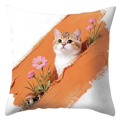 1/4pcs Cute Cat Floral Oil Painting Throw Pillow Covers Soft Decorative Cushion Cases for Sofa Bedroom Cushion cover 45x45cm-1pcs
1/4pcs Cute Cat Floral Oil Painting Throw Pillow Covers Soft Decorative Cushion Cases for Sofa Bedroom Cushion cover 45x45cm-1pcs