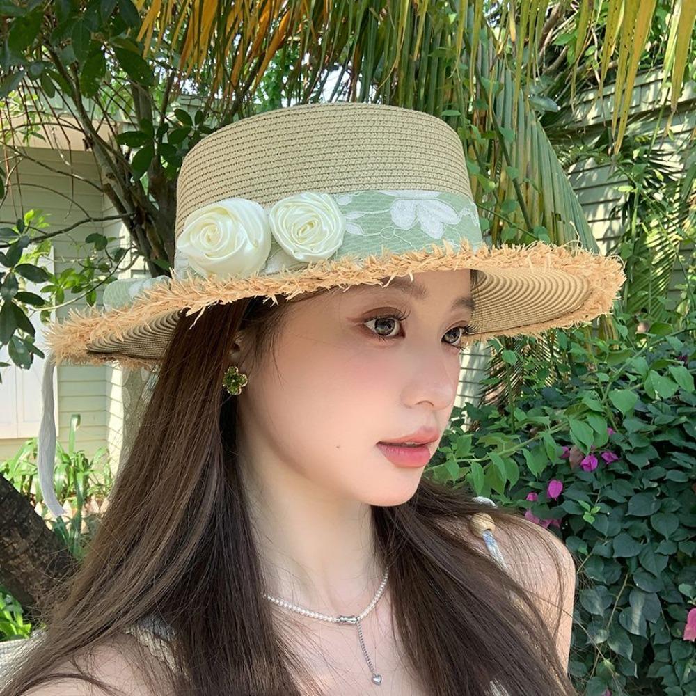 Flat Top Lace Floral Brim Cap Wide Brim Sunscreen Hat Simple Women s Sun Hat Seaside хакі
Flat Top Lace Floral Brim Cap Wide Brim Sunscreen Hat Simple Women s Sun Hat Seaside хакі