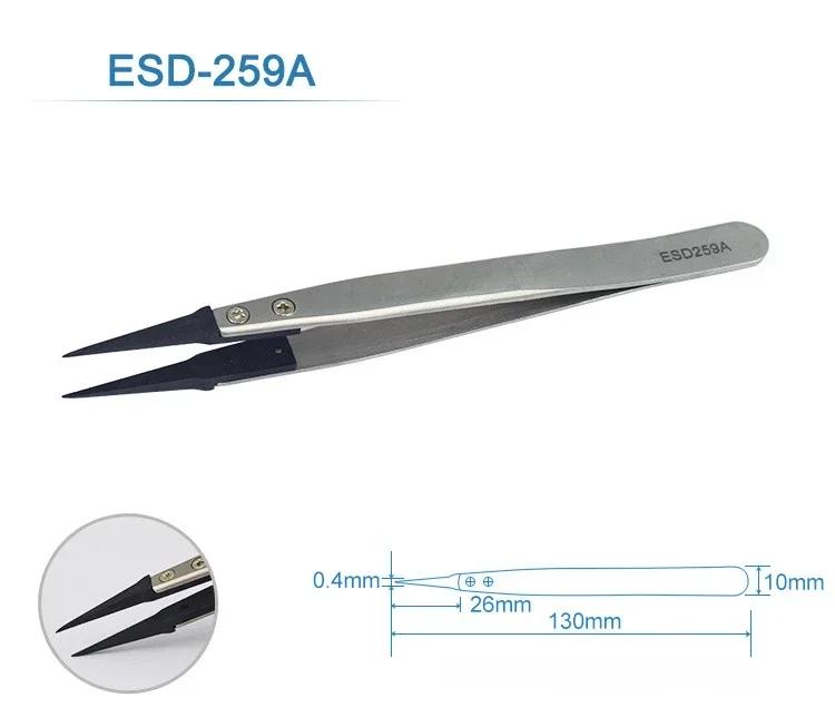 5PC Watch Hands Installation Work Tweezers Straight Elbow Handle Stainless Antistatic Plastic Tweezers ESD-259 ESD-259A ESD-7A
5PC Watch Hands Installation Work Tweezers Straight Elbow Handle Stainless Antistatic Plastic Tweezers ESD-259 ESD-259A ESD-7A