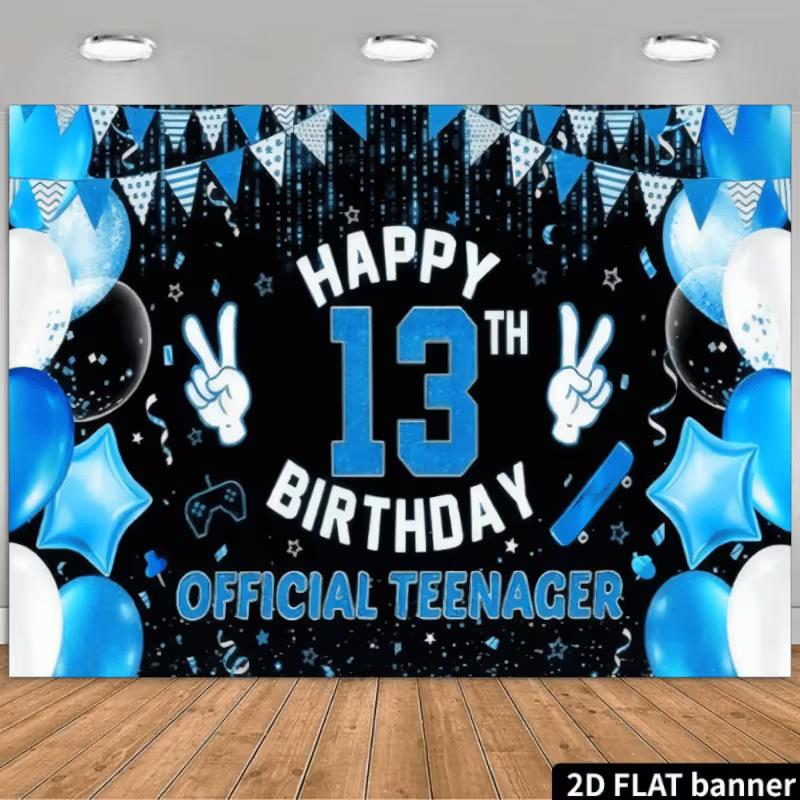 2D Happy 13th Birthday Backdrop Blue Black Official Teenager Photo Booth Background 47.2x31.5inch/120*80cm
2D Happy 13th Birthday Backdrop Blue Black Official Teenager Photo Booth Background 47.2x31.5inch/120*80cm