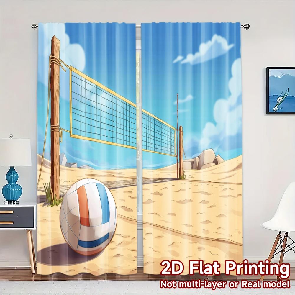 Set Of 2 Modern Flat Printing Curtains Without Rod Beachvolley Print Polyester Gifts Ldeal Kitchen Curtain Perfect For Window W100*H70(CM)-Hooks&2PCS
Set Of 2 Modern Flat Printing Curtains Without Rod Beachvolley Print Polyester Gifts Ldeal Kitchen Curtain Perfect For Window W100*H70(CM)-Hooks&2PCS