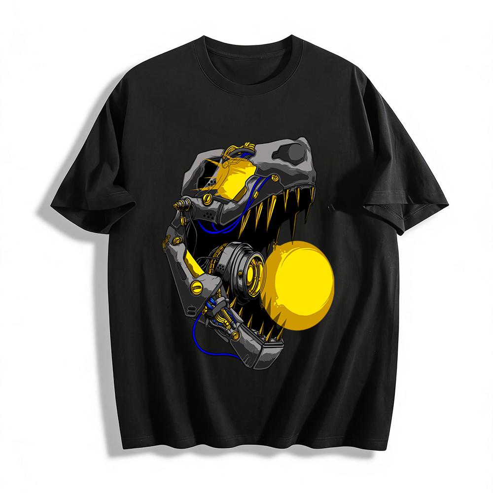 Cyber Mech T-Rex Breath Print Cool Street Style Short Sleeve T-Shirt Pure cotton T-shirt XXS
Cyber Mech T-Rex Breath Print Cool Street Style Short Sleeve T-Shirt Pure cotton T-shirt XXS