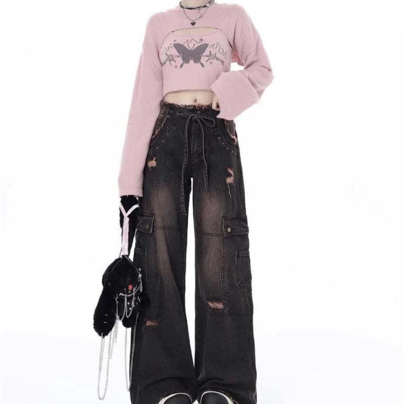 Women s High Waist Retro Frayed Jeans - Spring/Autumn 2025 Wide Leg, Floor-Length Medium (M)
Women s High Waist Retro Frayed Jeans - Spring/Autumn 2025 Wide Leg, Floor-Length Medium (M)