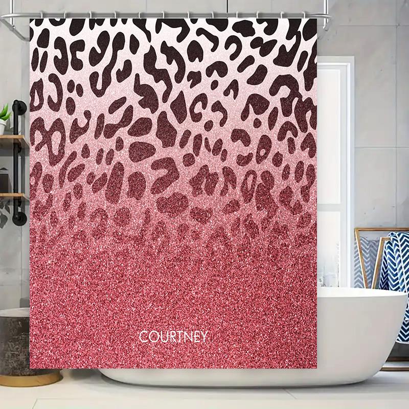 Pink Leopard Print Glittery Shower Curtain With Custom Name Waterproof Fabric Bathroom Decor S Size (60X72 Inches) W60H190(CM)-1 Pcs
Pink Leopard Print Glittery Shower Curtain With Custom Name Waterproof Fabric Bathroom Decor S Size (60X72 Inches) W60H190(CM)-1 Pcs