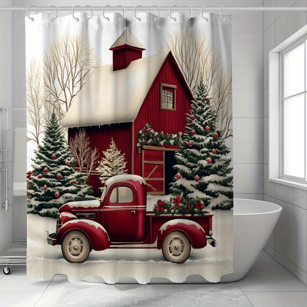 Red Truck And Christmas House Washable Dirt-Resistant Shower Curtain Shower Head Waterproof Polyester Bath Curtain W60H190(CM)-1 Pcs
Red Truck And Christmas House Washable Dirt-Resistant Shower Curtain Shower Head Waterproof Polyester Bath Curtain W60H190(CM)-1 Pcs