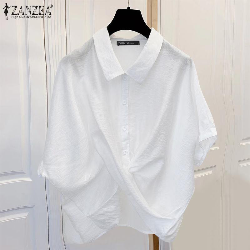 ZANZEA Womens Lapel Neck Half Sleeved Twisted Button Up Loose Irregular Shirts S чорний
ZANZEA Womens Lapel Neck Half Sleeved Twisted Button Up Loose Irregular Shirts S чорний