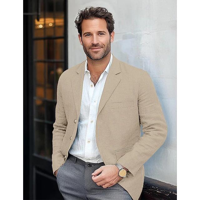 Men s Beige Textured Blazer Jacket with Notch Lapel - Business Casual Single-Breasted Coat 3XL хакі
Men s Beige Textured Blazer Jacket with Notch Lapel - Business Casual Single-Breasted Coat 3XL хакі