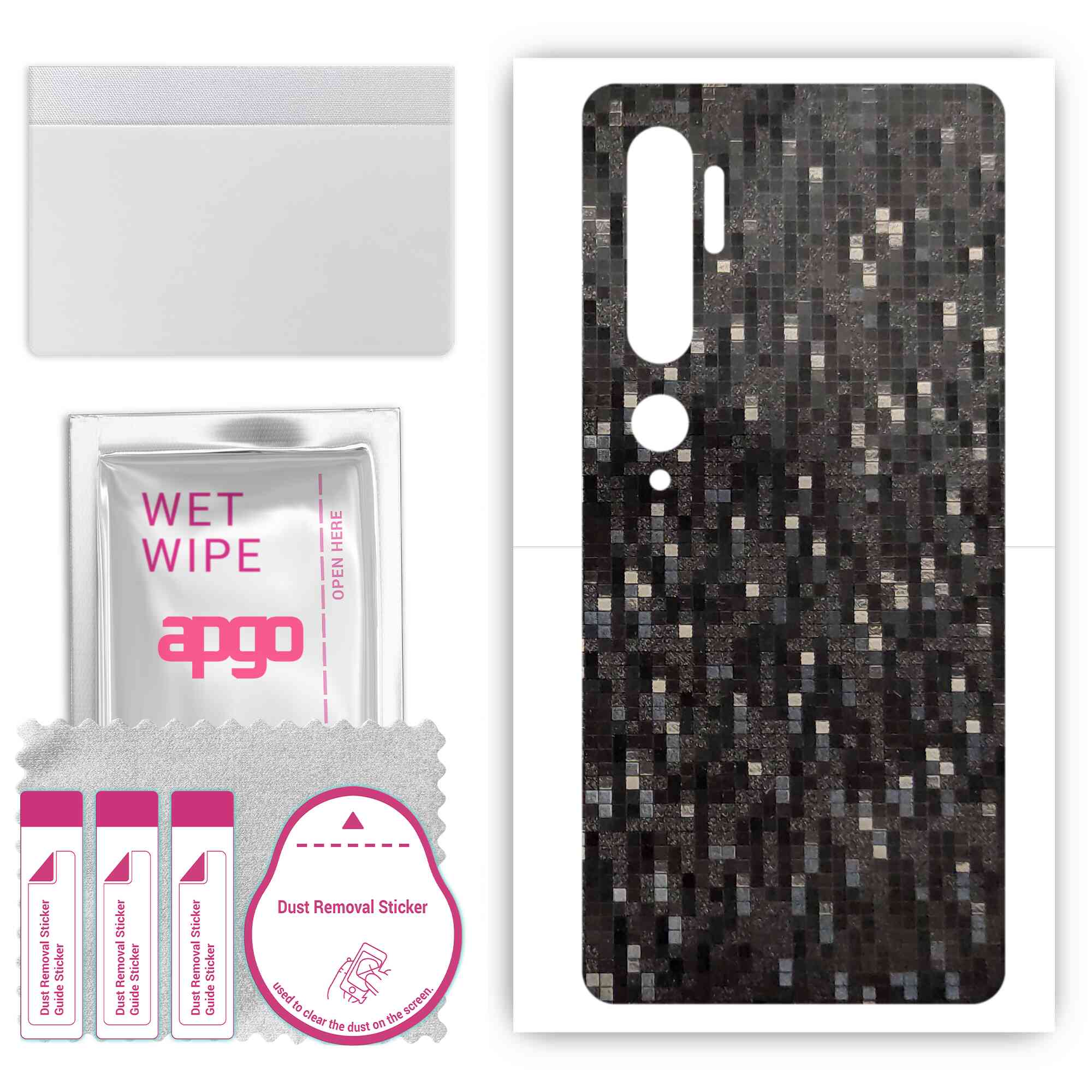 apgo Protective Skin Sticker for the back compatible with Xiaomi Mi CC9 Pro, Wrap Film, Foil, Vinyl - Pattern Carbon Black Pixel
apgo Protective Skin Sticker for the back compatible with Xiaomi Mi CC9 Pro, Wrap Film, Foil, Vinyl - Pattern Carbon Black Pixel
