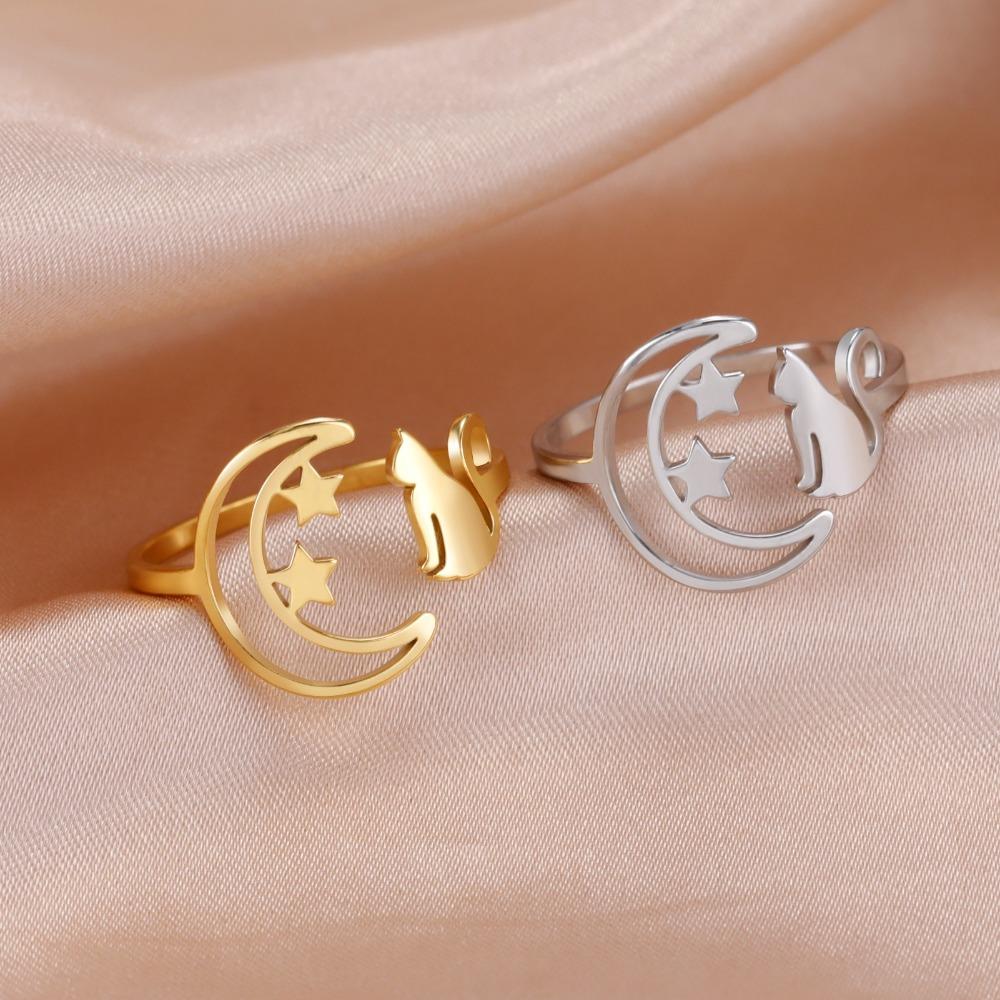 Кольцо-открывашка All-Match Cat Shape Colorfast Finger Opening Ring Crescent Star Cat Ring Girlfriend серебряный
Кольцо-открывашка All-Match Cat Shape Colorfast Finger Opening Ring Crescent Star Cat Ring Girlfriend серебряный