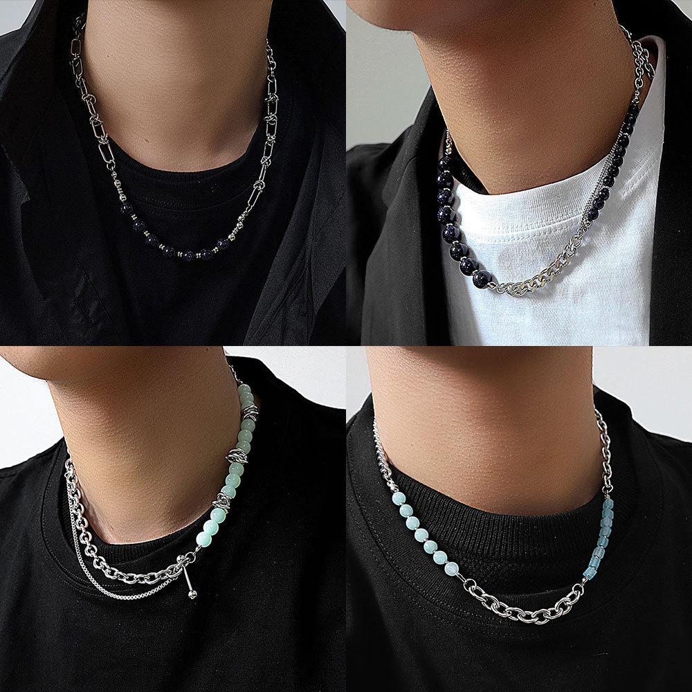 New Chinese Style Unisex Jade Peace Buckle Necklace with Spliced Titanium Steel - Niche Design Choker
New Chinese Style Unisex Jade Peace Buckle Necklace with Spliced Titanium Steel - Niche Design Choker