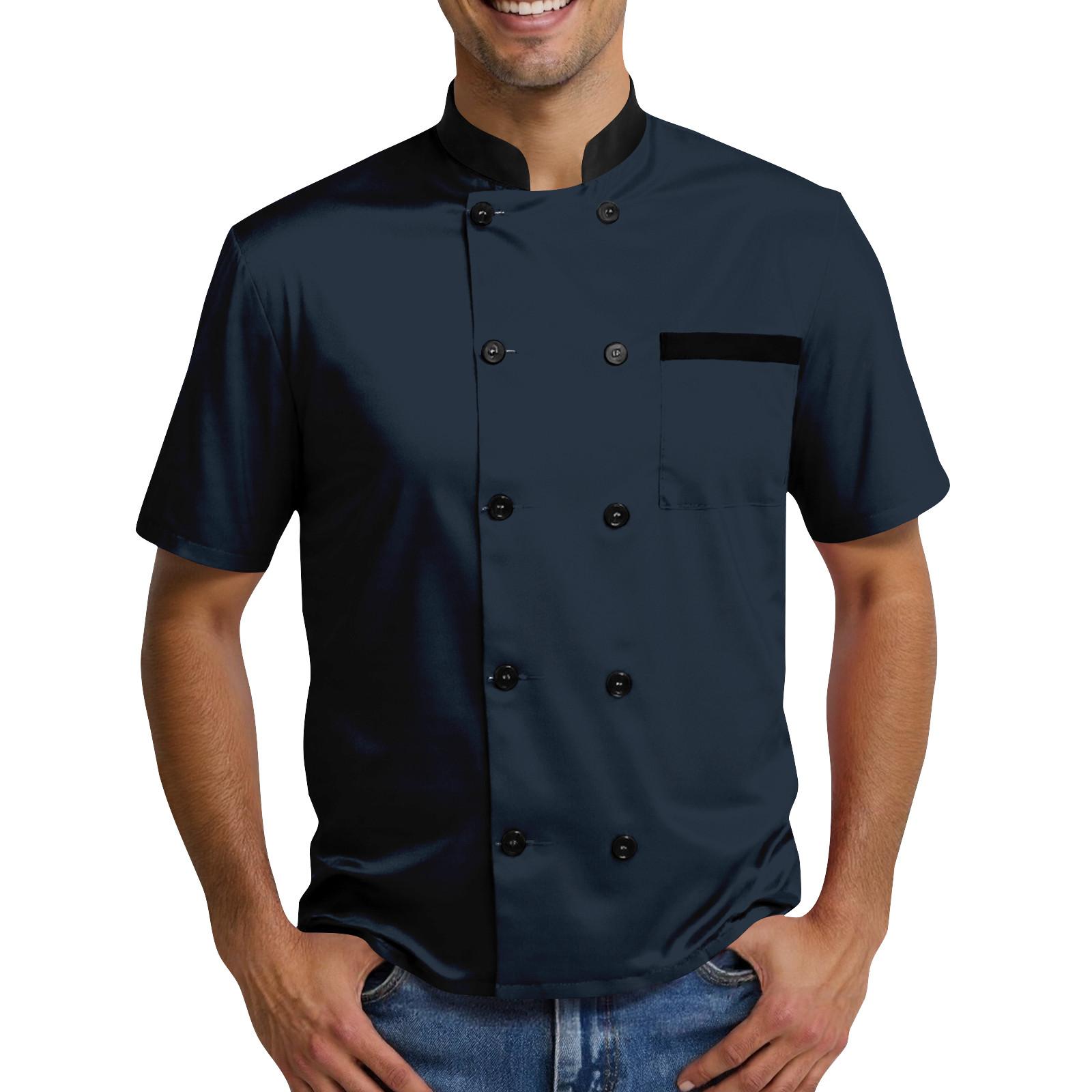 Однотонний чоловічий повсякденний костюм шеф-кухаря з коротким рукавом XXL Темно-синій
Однотонний чоловічий повсякденний костюм шеф-кухаря з коротким рукавом XXL Темно-синій