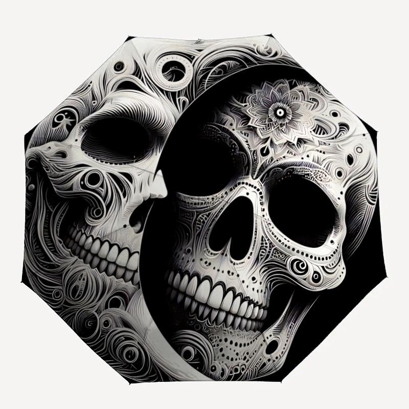1PC Sugar Skull Design Automatic Open/close Umbrella with 8-Rib Structure for Women/Men, All-Season Use - Fashion Lovers yy250919017
1PC Sugar Skull Design Automatic Open/close Umbrella with 8-Rib Structure for Women/Men, All-Season Use - Fashion Lovers yy250919017