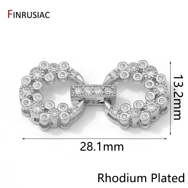 Rhodium Plated Brass Inlaid Zircon Fastener Clasps,Pearl Connector Lock Clasps for DIY Necklace Bracelet Making Accessories 1 piece
Rhodium Plated Brass Inlaid Zircon Fastener Clasps,Pearl Connector Lock Clasps for DIY Necklace Bracelet Making Accessories 1 piece