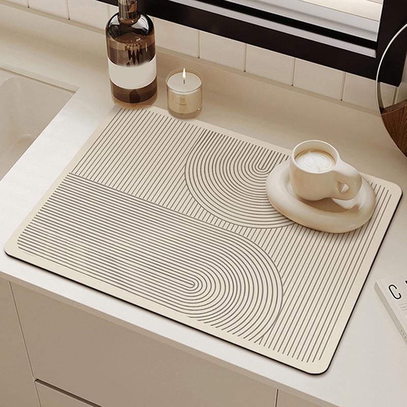 1pc Quick Drying Kitchen Drain Pad Line Super Absorbent Countertop Coffee Dish Drying Mat Non-slip Dinnerware Tableware Placemat 40X50
1pc Quick Drying Kitchen Drain Pad Line Super Absorbent Countertop Coffee Dish Drying Mat Non-slip Dinnerware Tableware Placemat 40X50