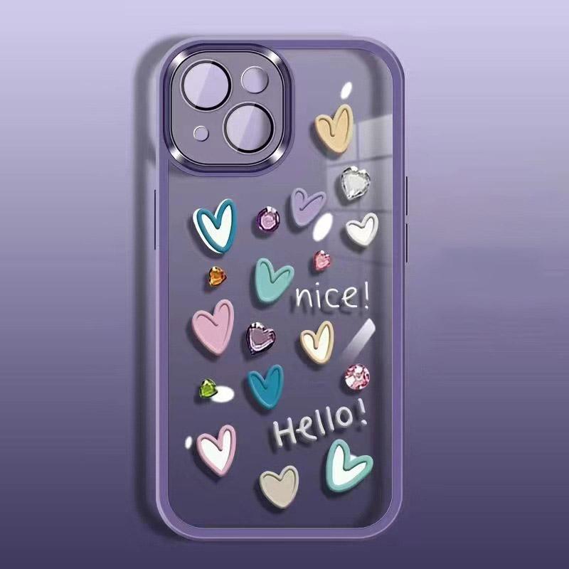 For iPhone 13 TPU Phone Case Love Heart Pattern Printed Cover with Camera Lens Film Transparent Purple
For iPhone 13 TPU Phone Case Love Heart Pattern Printed Cover with Camera Lens Film Transparent Purple