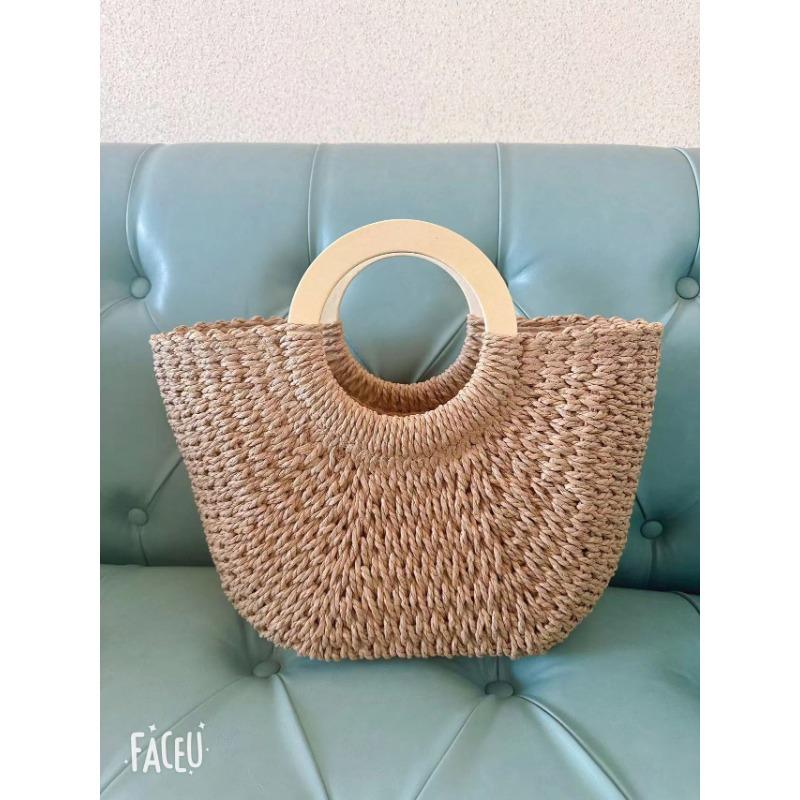 Сумка-тоут из натуральной богемной бумаги ручной работы с деревянной ручкой - легкая, вместительная, для пляжного отдыха
Сумка-тоут из натуральной богемной бумаги ручной работы с деревянной ручкой - легкая, вместительная, для пляжного отдыха