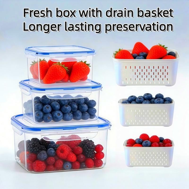 6pcs/set Large Capacity Fruit Storage Containers for Fridge with Removable Colander,Keep Berry Fruit Fresh Longer
6pcs/set Large Capacity Fruit Storage Containers for Fridge with Removable Colander,Keep Berry Fruit Fresh Longer