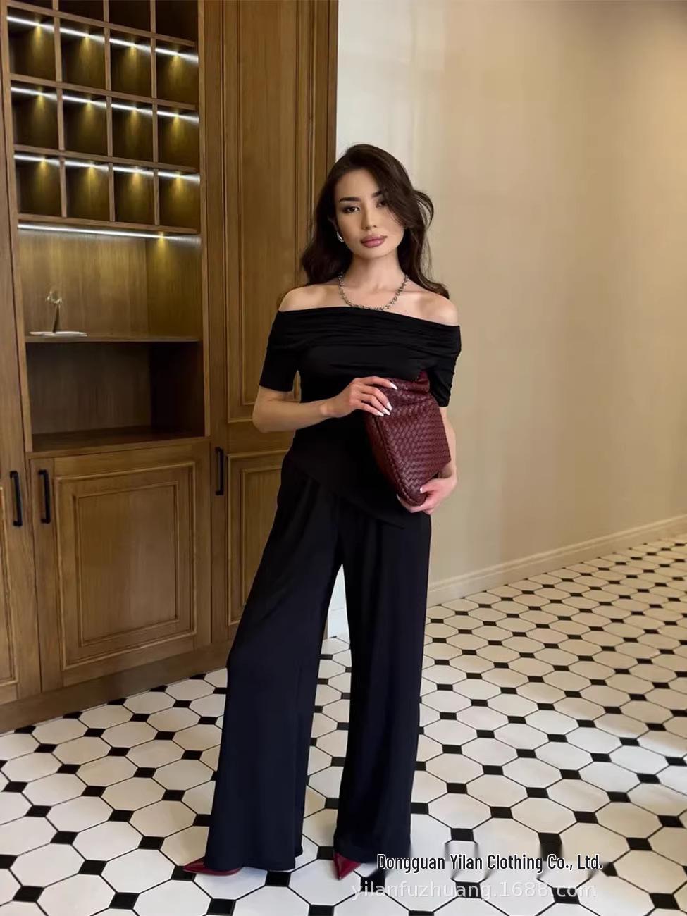 Women s European-American Summer Fashion One-Shoulder Top and Long Pants Two-Piece Set 2XL жёлтый
Women s European-American Summer Fashion One-Shoulder Top and Long Pants Two-Piece Set 2XL жёлтый