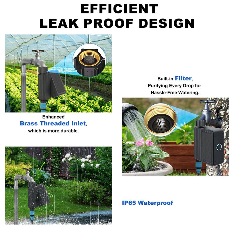 Fresh Brass Inlet Solar Powered Smart Water Timer Wifi Sprinkler Timer Automatic Irrigation Controller No Hub Required чорний
Fresh Brass Inlet Solar Powered Smart Water Timer Wifi Sprinkler Timer Automatic Irrigation Controller No Hub Required чорний