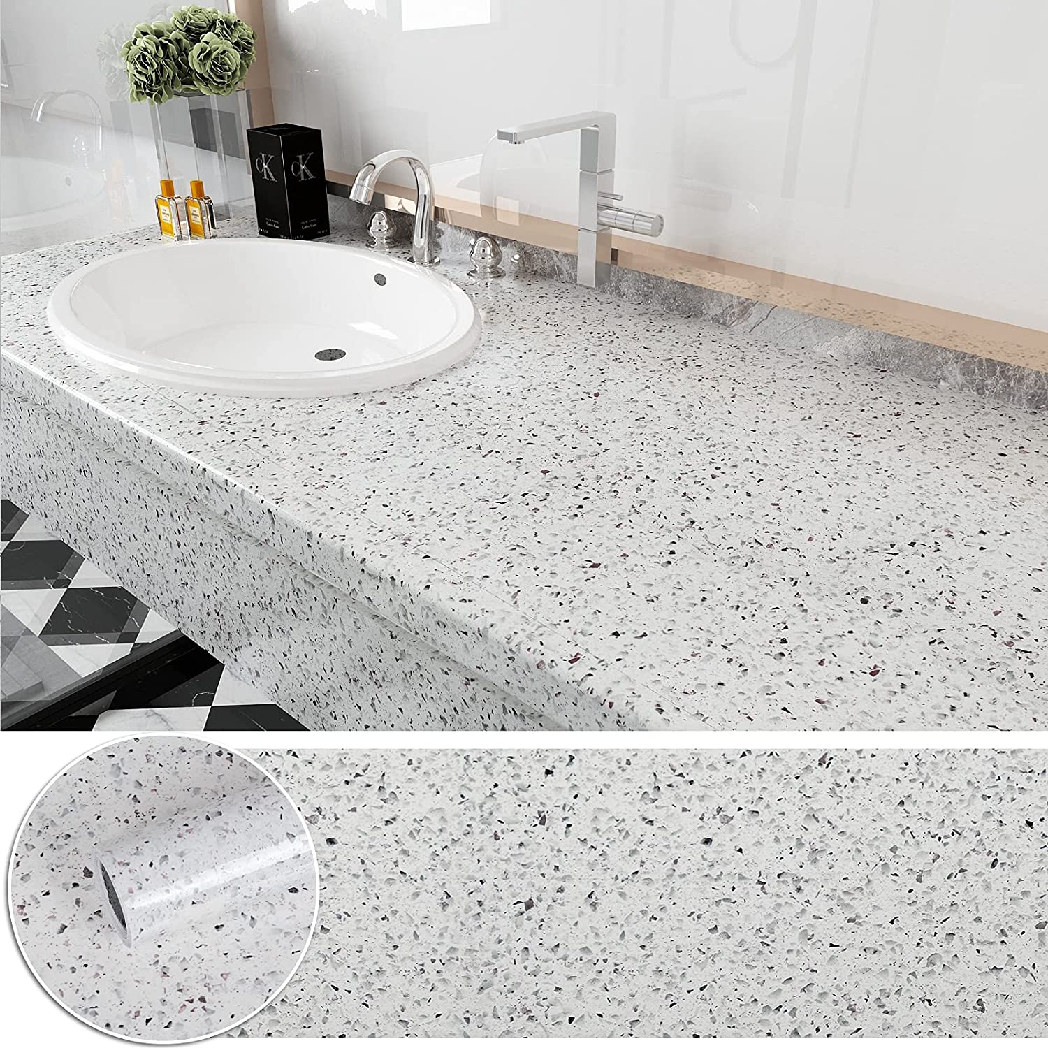 Home Renovation Marble Gravel Wallpapers Self-adhesive Vinyl Kitchen Bathroom Cabinet Stickers Desktop Decorative Contact Paper 60cm x 3m
Home Renovation Marble Gravel Wallpapers Self-adhesive Vinyl Kitchen Bathroom Cabinet Stickers Desktop Decorative Contact Paper 60cm x 3m