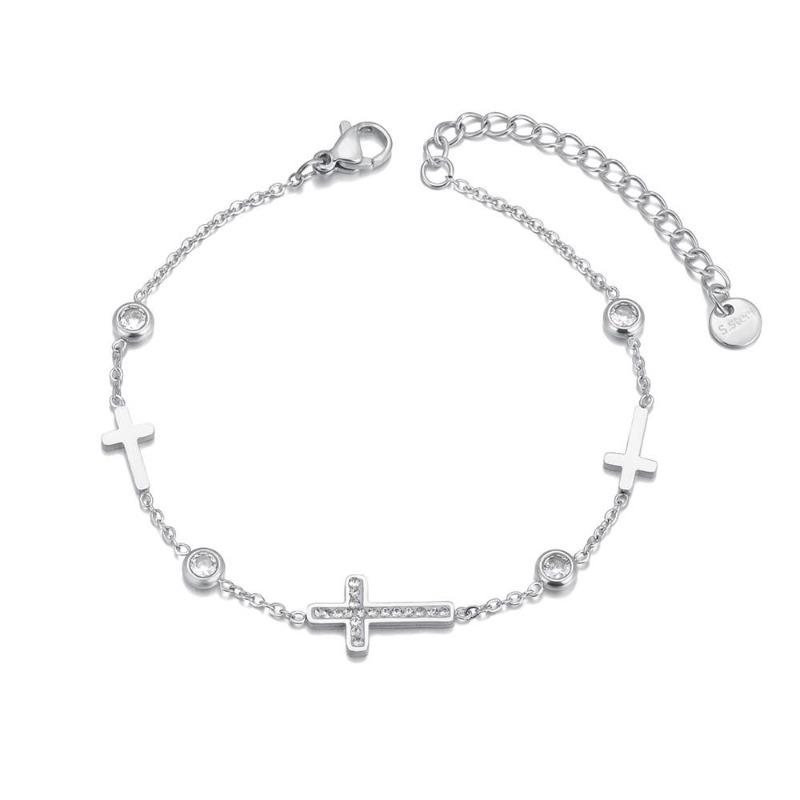Stainless Steel Cubic Zirconia Cross Charm Bracelet for Women Gold Plated Vintage Wedding Jewelry
Stainless Steel Cubic Zirconia Cross Charm Bracelet for Women Gold Plated Vintage Wedding Jewelry