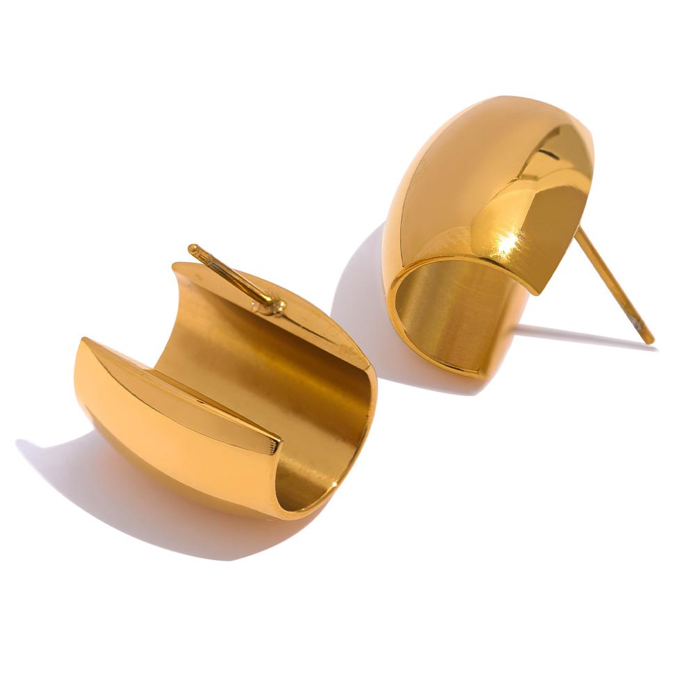Yhpup Temperament Shiny Smooth Gold Color Curly Chunky Stud Earrings New Stainless Steel Metal Waterproof Korean Jewelry
Yhpup Temperament Shiny Smooth Gold Color Curly Chunky Stud Earrings New Stainless Steel Metal Waterproof Korean Jewelry