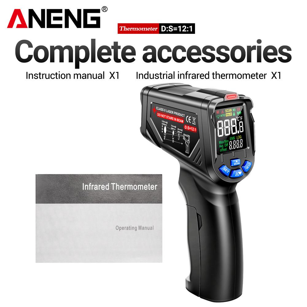 Infrared Temperature Gun VA Reverse Screen Thermometer 0.1~1.00 Adjustable Industrial Detector Sensor Instrument Tool ANENG TH06
Infrared Temperature Gun VA Reverse Screen Thermometer 0.1~1.00 Adjustable Industrial Detector Sensor Instrument Tool ANENG TH06
