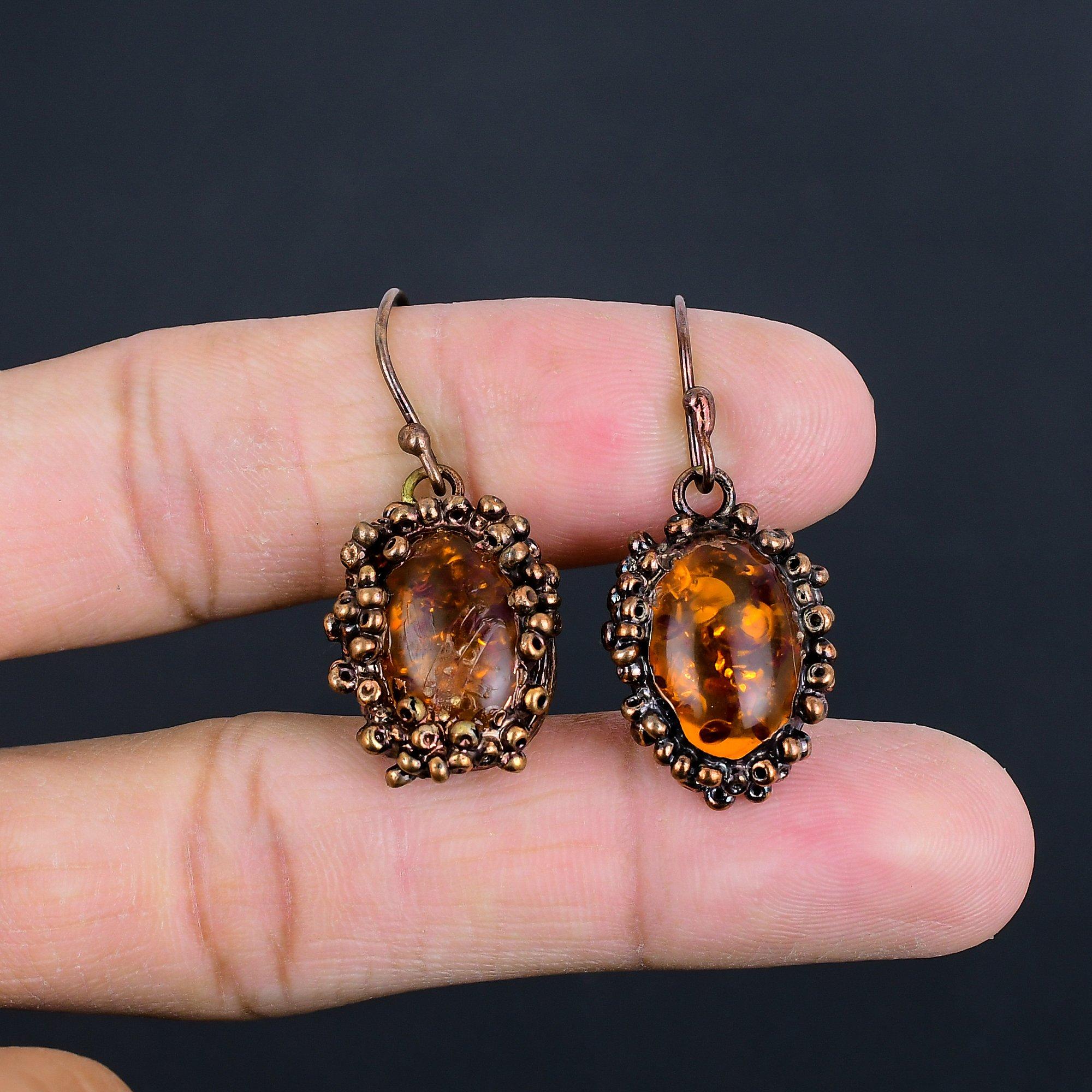 Серьги из балтийского янтаря, Ювелирные изделия с гальванопластикой из меди и драгоценных камней, Серьги ручной работы ко Дню матери 2.55 Inches
Серьги из балтийского янтаря, Ювелирные изделия с гальванопластикой из меди и драгоценных камней, Серьги ручной работы ко Дню матери 2.55 Inches