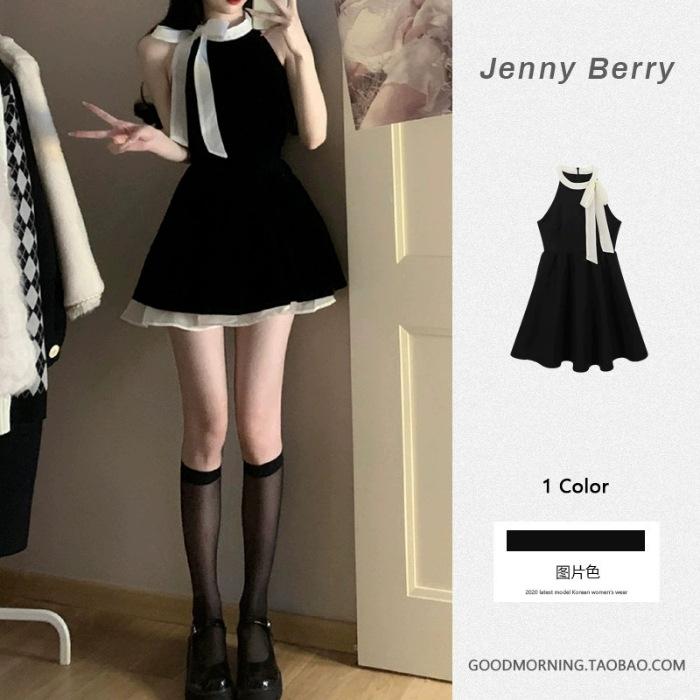 French sweet and spicy temperament high waist and thin bow sleeveless neck dress women s small black short skirt summer XL чорний
French sweet and spicy temperament high waist and thin bow sleeveless neck dress women s small black short skirt summer XL чорний